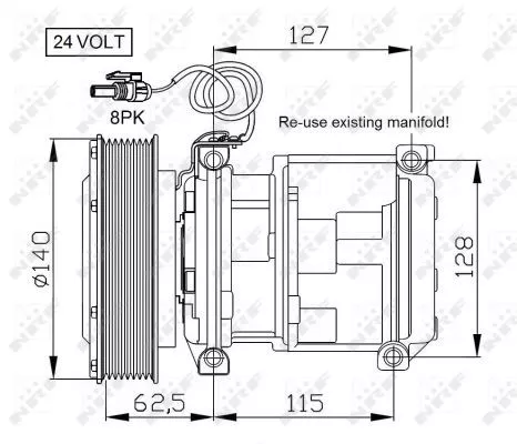 NRF Compressor, air conditioning (32662)
