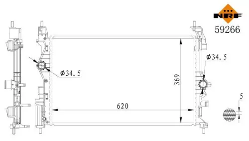 NRF Radiator, engine cooling (59266)