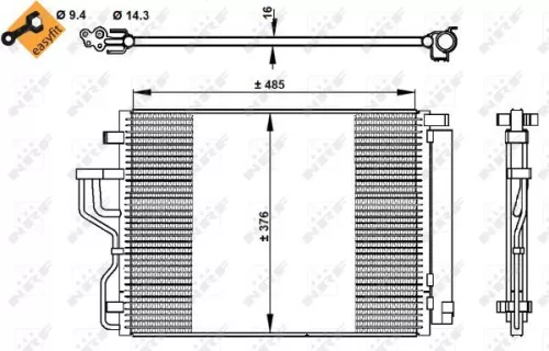 NRF Condenser, air conditioning (350334)
