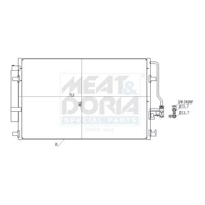 MEAT & DORIA Condenser, air conditioning (991117)