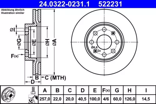 ATE Brake Disc (24.0322-0231.1)