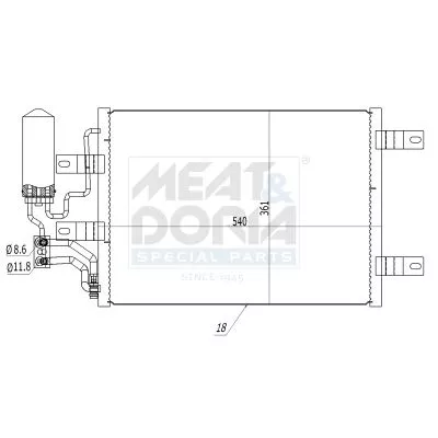 MEAT & DORIA Condenser, air conditioning (991083)