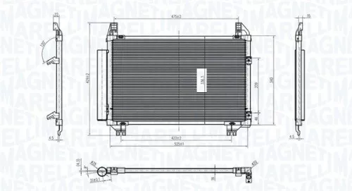 MAGNETI MARELLI Condenser, air conditioning (350203837000)