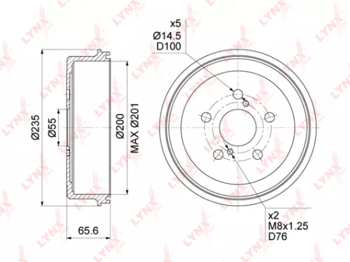 LYNXAUTO Brake drum (200x55) (BM-1001)
