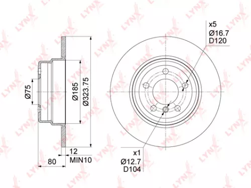 LYNXAUTO Brake disc, front (234x16) (BN-2032)