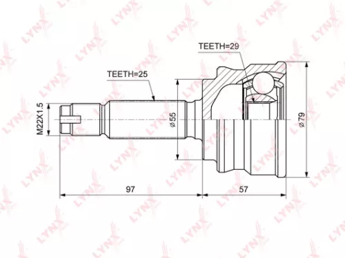 LYNXAUTO CV-Joint, outer (CO-3655)