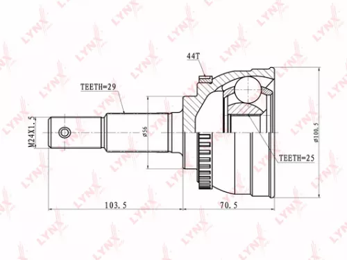 LYNXAUTO CV-Joint, outer (CO-5301A)