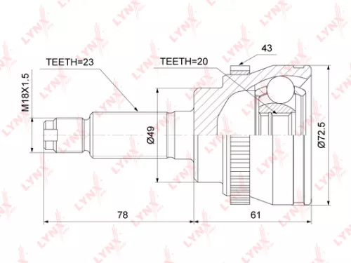 LYNXAUTO CV-Joint, outer (CO-5910)