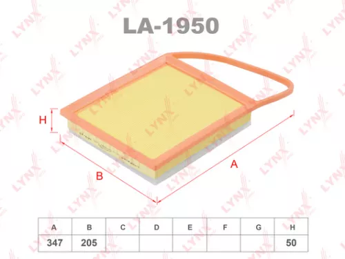 LYNXAUTO Air filter (LA-1950)