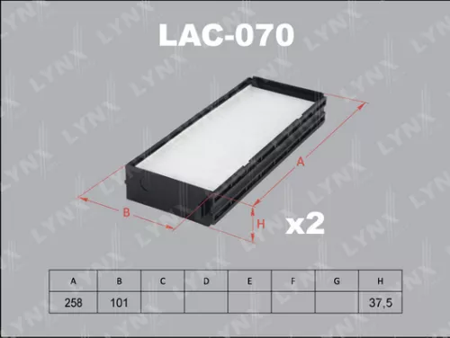 LYNXAUTO Cabin filter (x2) (LAC-070)