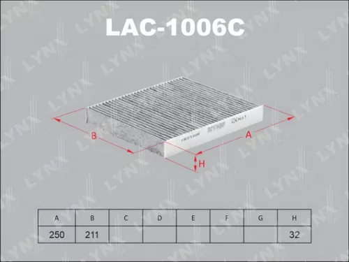 LYNXAUTO Cabin filter, carbon (LAC-1006C)