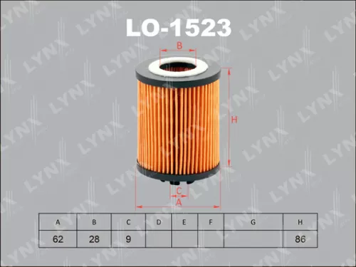 LYNXAUTO Oil filter (insert) (LO-1523)