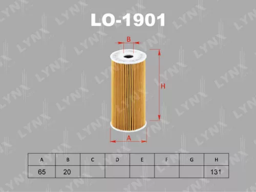 LYNXAUTO Oil filter (insert) (LO-1901)