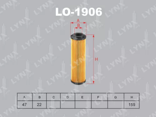 LYNXAUTO Oil filter (insert) (LO-1906)
