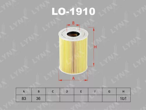 LYNXAUTO Oil filter (insert) (LO-1910)
