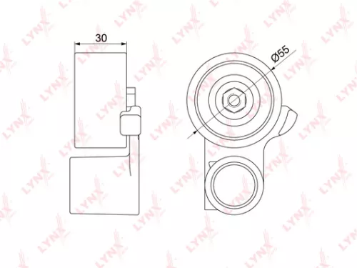 LYNXAUTO Tension pulley, timing belt (PB-1208)