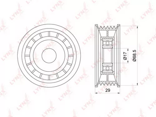 Tensioner Pulley, poly v-belt