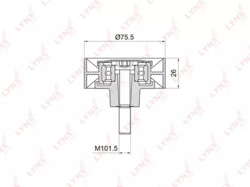 Deflection/Guide pulley, poly v-belt