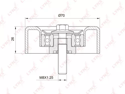 Deflection/Guide pulley, poly v-belt