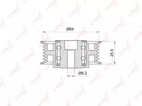 Deflection/Guide pulley, poly v-belt