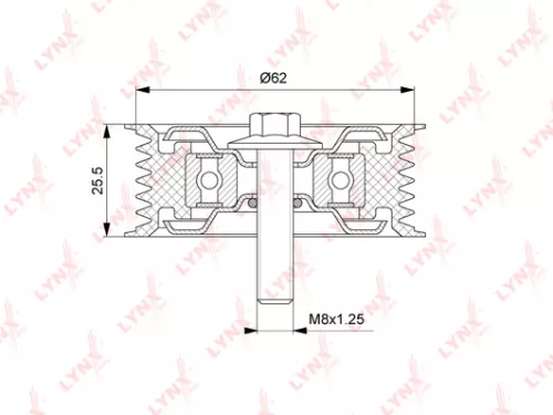 LYNXAUTO Deflection/Guide pulley, poly v-belt (PB-7211)
