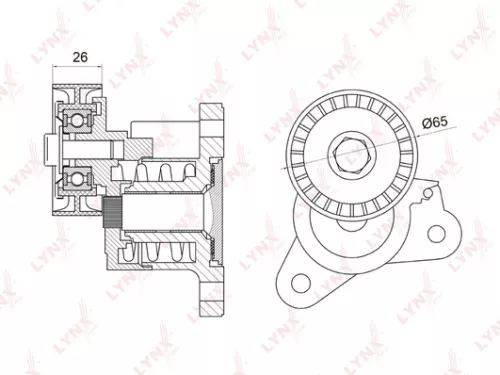 Belt tensioner, poly v-belt