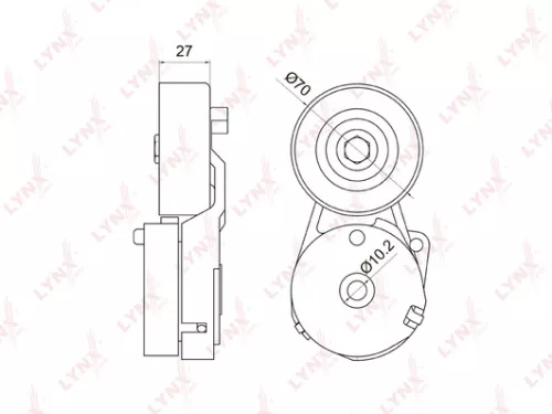 Belt tensioner, poly v-belt