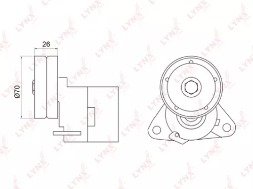 Belt tensioner, poly v-belt