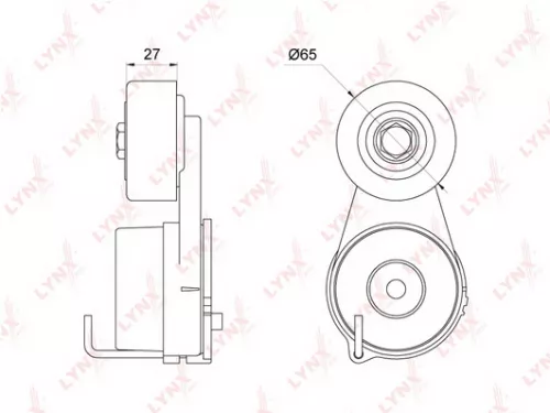 Belt tensioner, poly v-belt